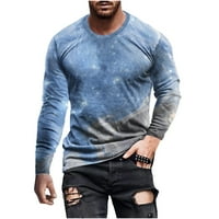 Lilgiuy Men Casual Okrugli vrat Kratki rukav Pulover linija 3D ispisana bluza za majicu za poslovni posao ured