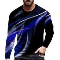 Leesechin Y2K muški vrhovi okrugli izrez dugih rukava pulover linije 3D tiskana majica bluza