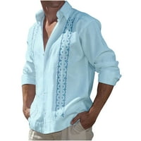 Muške košulje s dugim rukavima Muška štampana patchwork majica s dugim rukavima reževna ležerna za odmor
