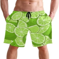 Muške šarene svježe lažne kratke hlače za plažu od limuna vruće ljeto plivajući trupce Sportski trčanje kupaćim odijelima sa mrežastim oblogom