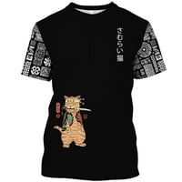 JhpkJanimamal CAT Print Men Majica Harajuku Slatki labavi s kratkim rukavima Modni jednostavni T majice Preveliki muškarci Žene Unise odjeća