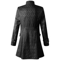 Viadha Muški gotski kaput kaput Srednjovjekovni stoji ovratnik odjeća odjeća za Halloween Coustmes za