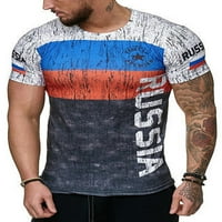 Sanviglor Muškarci Ljetni vrhovi 3D digitalni tisak T majice Bluza s kratkim rukavima Modni pulover
