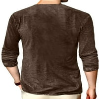 NOLLA muški T majice Henley vrat majica Solid Boja bluza Muškarci Regular Fit Basic Tee Muška pulover