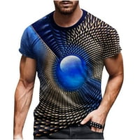 STAMZOD Ljeto Ležerne prilike kratkog rukava 3D kolor štampanje Muška majica Okrugli izrez Dizajn Street