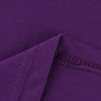 Ležerne prilične elegantne košulje za odmor Crewneck vrhovi za žene Majice Loose Fitting Naprednici kratkih rukava Tees Ljetna tunika Purple XL