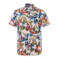 Muške majice cvjetni tropski casual majica kratkih rukava dolje s tiskanim plažama T majice za muškarca