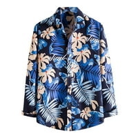 Muška majica Ležerne prilike od ispisane košulje Ljeto Dugih rukava Plaža Moda opuštena-fit havajski