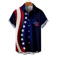 Holloyiver Patriots kratki rukav majice za muškarce američke majice za zastave za muškarce za 4. srpnja i ljetna kraljevna majica sa poct havajskim majicama bluza
