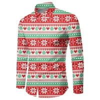 Yueulianxi božićne majice muške jeseni i zimski vuneni džemper košulja za pulover okrugli vrat sve odgovarajuće vrh za Božić