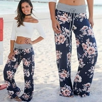 Modne pantalone za žene Lounge hlače udobne joge hlače labave pantalone pidžama cvjetni print za punjač