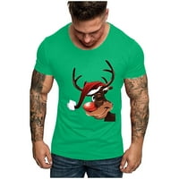 Muška božićna majica Elk grafički kratki rukav TOP Ležerne prilike udobne vrhove