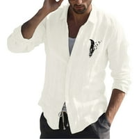 Advoicd muški dugi rukav majice Muška prozračna brzih suhih UV zaštita Čvrsta konvertibilna majica s dugim rukavima bijela 2xl