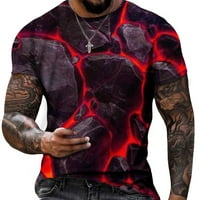 Košulje za muškarce prevelike fit 3D digitalni tiskani Crewneck kratki rukav Tee The Casual moda na otvorenom vježbanje iz pulover sive s
