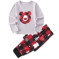 Wytyjxccyy Family roditelj-dijete Pajamas slatka polarna medvjeda tiskane top i elastične pantalone