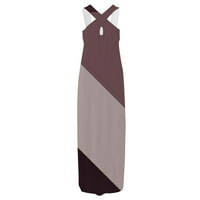 Maturalne haljine Ženski ljetni dizajn casual haljina postepena bez rukava viseći vrat V-izrez duga