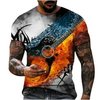 Muški atletski kratki rukav modni muškarci casual okrugli vrat cool stil 3D digitalni ispis pulover
