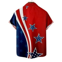 Qolati Muške ljetne majice Vintage Lagana majica kratkih rukava Down Henleys bluza Američka zastava Previsi za prevelike praznike Aloha