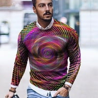 Ayolanni Muška unise dnevna majica 3D gradijentna gradijent boje Vertigo grafički otisci Geometrija Ispis dugih rukava s dugim rukavima