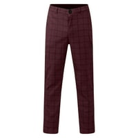 Leey-World Pokloni za muškarce Muške opruge Moda Jednostavna boja elastične tanke debede jesenske hlače
