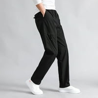 Pajama pantalone za muškarce muške pamučne i posteljine elastične struk izmiješane prozračne ugodne