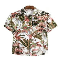 Majice za plažu Avamo za muškarce opuštene fit havajske majice kratkih rukava Tropsko cvjetno tiskano