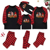 Dečiji dečji dečji dečki porodični božićni pidžami Početna Set Božićni print Pajamas Plaid rukavi Crni