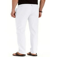 Voguele muške hlače hlače za crtanje čvrste boje dno Jogger Loungewear casual white xl