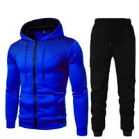Pxiakgy hoodie muške i hlače zimske duksere sa fitnesom sa točkicama casual sportskih odijela setovi plavi m