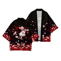 Outfmvch s dugim rukavima za muškarce urbani antikni digitalni tisak Kimono Cassock Cardigan majica