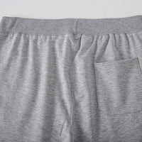 Muški fitness sportske kratke hlače Elastične struke ravno obrezive hlače, ležerne u džepne pantalone u boji
