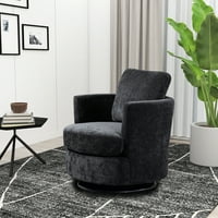 319 W Chenille okretna stolica i udobna okrugla akcent kauč na kauču za dnevni boravak, stepen klupske