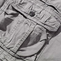 Leesechin muške kratke hlače Atletska casual čista boja na otvorenom Pocket plaža Radni pantalona za teretna kratke hlače za klirens siva 3xl