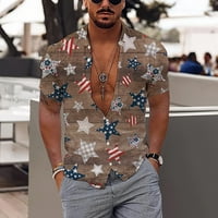 Ljetni trendovski čišćenje muški košulja Muška ljetna neovisnost Dan stila Štampana majica kratkih rukava