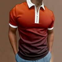 Košulje za muškarce muški ljetni casual gradijentni zatvarač patentni zatvarač Okrenite košuljku za