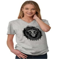 LION JUNGLE Simbolic Spirit životinja V-izrez T majice Muškarci Žene Brisco Marke 2x