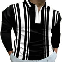 Avamo muški vrhovi prugaste majice rever vrat Polo majica trčanje casual tee atletic bluza s dugim rukavima style j s
