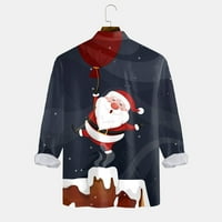 Yubnlvae Men Casual Long rukava Jesenski zimski božićni 3D tiskane majice Modne top bluze