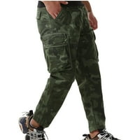Drolingdog muns casual teretna hlače ravno sa džepnim udobnim labavim mekim gumbom za zatvaranje zelenih