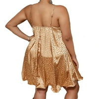 Ženske plus veličina haljina Glamurozni leopard print cami šampanjac 2xl