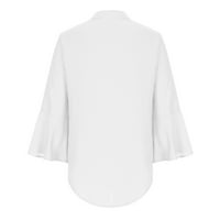 Vrijeme i trupe Ležerne prilike modne pulover Dugi rukav V-izrez Blouzes Soild majica, dugi rukav dressy