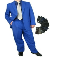 Moderan 2pc. Muška regularna željna odijelo s besplatnim par čarapa - Royal Blue 48l