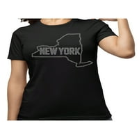 New York State Rhinestone majica, Njujorška majica, NOWORHER majica, NYC majica, New York Majica, Njujorška košulja, New York Lover Poklon, -Navy Unise Odrasli - XL