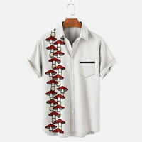 Plaža za tiskane košulje za muškarce Casual Button Isključivanje kratkih rukava za zatvaranje s džepnim bluzama klirenca