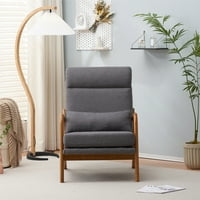 Akcentna stolica, modernu lanenu tapaciranu stolicu za slobodno vrijeme sa čvrstim drvenim okvirom i
