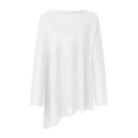 Bacc ženski vrhovi ženske tvorničke dizajnerski stil dugih rukava nepravilno pulover čvrste boje majica