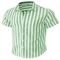 Muške ljetne košulje dolje dolje na vrhu bluza kratkih rukava Havajska tee za odmor majica trava zelena