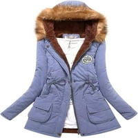 Dabuliu Ženski zadebljani kaput toplo trendi zimska runo popisane tanke modne sniježne snijege ženske