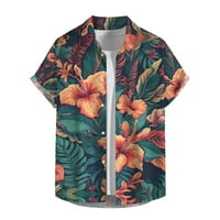 Muška majica Havajska majica za muškarce, muške vintage gumb dolje košulje za kuglanje Skraćeno ljeto