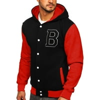 SNGXGN Muške flanelne majice jakna tople jakne guste kapute jakne za muškarce, crvene, veličine 2xl